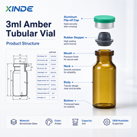 Flacon médical en verre ambré XINDE 10 ml avec bouchon à vis, impression sérigraphique, pour usage d'infusion, flacon vide pour médicaments