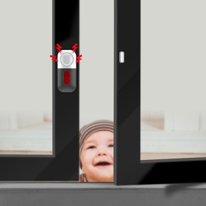 Alarme de sécurité sans fil 125 avec capteur magnétique de porte ABS, pour la maison et les voyages, avec 2 piles AA - Product Image 6