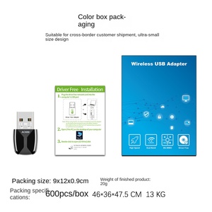 Transmisor receptor <span class=keywords><strong>WiFi</strong></span> externo USB de escritorio de doble frecuencia 2,4G/5G 650M tarjeta de red inalámbrica sin controlador plástico hecho - Product Image 6