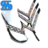 Tongs en strass et perles, export Brésil, MOQ300, personnalisables, 20 jours, EXW