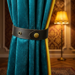 Boshiho Genuine Leather Curtain Tie Backs Curtain Holdback Strap Reusable Adjustable Leather Binding Band for Home Decor - Product Image 5