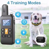 Wasserdichtes IP67 Wiederaufladbares Elektrisches Schock-Vibrations-Bellkontroll-Hundetrainingshalsband mit Fernbedienung 800m Reichweite & Erweiterbar auf 3 Hunde