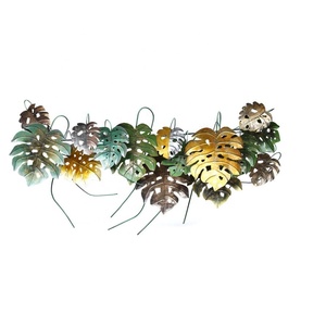 Nuovo <span class=keywords><strong>Design</strong></span> <span class=keywords><strong>moderno</strong></span> fatto a mano bellissimo <span class=keywords><strong>soggiorno</strong></span> decorativo Multi colore della giungla foglie di metallo arte della parete per la decorazione della casa