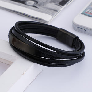 KALEN 220*8 millimetri Multi Strato di Pelle Da <span class=keywords><strong>Uomo</strong></span> In Oro <span class=keywords><strong>Argento</strong></span> Nero <span class=keywords><strong>Bracciale</strong></span> In Acciaio Inossidabile - Product Image 5