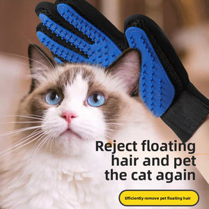Animali domestici guanti rossi gomma rubbing gatto sfuggente pennello bagno mani massaggio pettine pulizia cane gatto bellezza u - Product Image 3