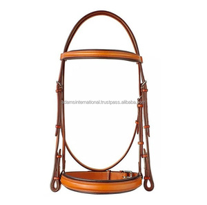 Brida de caballo de cuero de gama alta de calidad superior con acolchado suave Noseband y banda para la frente Producto esencial para caballos - Product Image 1