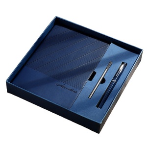 Diario de cuero suave de PU de lujo con bolígrafo resistente al agua A5 grueso cuaderno de oficina de negocios agenda de reuniones conjunto de regalo - Product Image 1