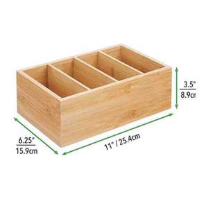 Boîte <span class=keywords><strong>de</strong></span> rangement en bambou pour café Boîte à thé en bois pour sac à épices pour cuisine, <span class=keywords><strong>bain</strong></span> et bureau - Product Image 3