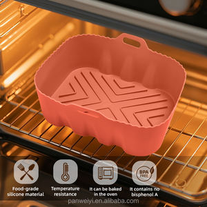 Revestimientos de Silicona Rectangulares para <span class=keywords><strong>Freidora</strong></span> de <span class=keywords><strong>Aire</strong></span>, 8 Pulgadas, Reutilizables, Antiadherentes, para Cestas de 3-8QT, 127g, Resistentes al Calor, Fáciles de Limpiar - Product Image 3