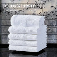Ensemble de serviettes de bain, de visage et de toilette pour hôtel 5 étoiles, 100% coton blanc, logo personnalisé, linge de bain pour hôtel, serviettes de toilette