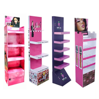 Présentoir en carton personnalisé pour supermarché, présentoir de vente au détail pour soins de la peau, présentoir pop-up en carton pour shampoing et maquillage
