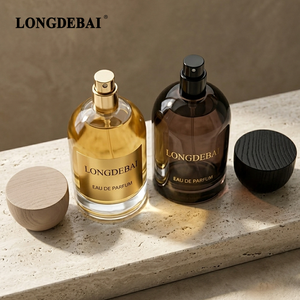 Luxury Empty Brown Round Perfume <b>Bottle</b> 30ml 50ml 100ml Crimp Perfume Glass <b>Bottle</b> With Customize Box - Product Image 3