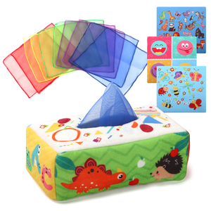 Hot Sale Preschool <strong>Baby</strong> <strong>Tissue</strong> <strong>Box</strong> Educational <strong>Baby</strong> Montessori <strong>Toys</strong> Soft Stuffed Square Scarves Sensory <strong>Toys</strong> - Product Image 1