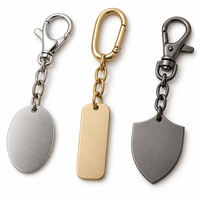 Porte-clés personnalisé vierge en métal plaqué avec clip, logo sur mesure, vente en gros, cadeau promotionnel, fournisseur, fabricant