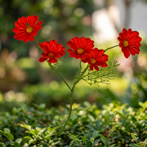 Fábrica de Flores Artificiales, Tallos de Flores Artificiales de Cosmos Rojas, Modelo Hecho a Mano de Plástico AFF-S-6.1 (Varios Colores Disponibles) - Product Image 4