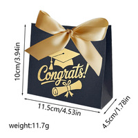 Sac d'emballage personnalisé pour cadeaux de chocolat en forme de toque de bachelier, boîtes à bonbons pour la décoration de la cérémonie de remise des diplômes, sac pour la célébration de la remise des diplômes