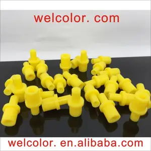 Junta hueca de aire de bombeo, Conector de unión de goma de silicona, suave, amarillo, 4mm, ajuste de adaptador de cabeza de enchufe sellado