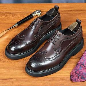 Zapatos Elevadores Unisex de Cuero Vacuno con Forro de Piel de Cerdo, Suela de Goma Antideslizante, Duraderos y Cómodos para Bodas Formales, Tallas Grandes - Product Image 3