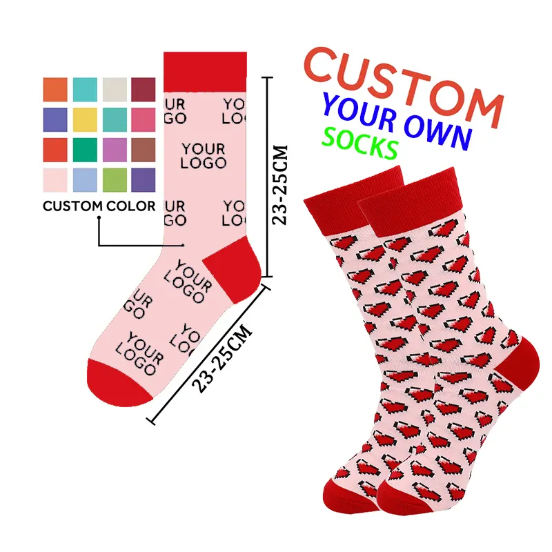 Balina 2023 özel kendi tasarımları çorap pamuk erkek kadın çocuk boyutları çorap tasarımcı logosu mutlu komik elbise çorap Socks