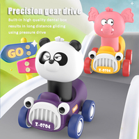 Éducatif précoce enfant en bas âge bébé jouet Animal dessin animé presse et aller voitures Mini Rush avant presse coulissante voiture jouet pour enfants