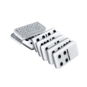 Đa Màu sắc hai tông màu đôi chín Acrylic <span class=keywords><strong>Domino</strong></span> gia đình trò chơi <span class=keywords><strong>Domino</strong></span> cổ điển Bộ 55 <span class=keywords><strong>Domino</strong></span> với trung tâm Spinner - Product Image 3
