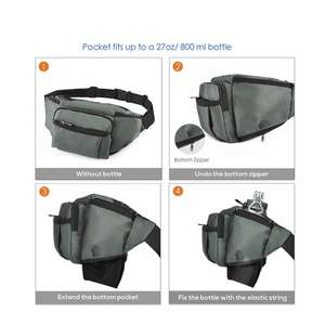 Sac de ceinture de sport tendance 2025, sac de course en toile imperméable, sac de rangement pour la taille avec porte-bouteilles d'eau - Product Image 6