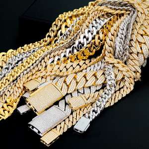 Cadena Cubana de Plata 925 con Incrustaciones de Diamantes Moissanite, Estilo Hip Hop Miami, de Alta Calidad, Personalizada al por Mayor para Hombre - Product Image 2