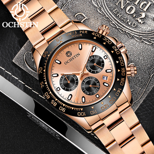 OCHSTIN 6103B Antique <strong>Rose</strong> <strong>Gold</strong> Man Quartz <strong>Watch</strong> Stainless Steel Band Luminous Chronograph Simple Sports <strong>Watch</strong> <strong>Set</strong> - Product Image 4