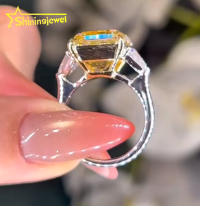 Anillo de Diamante de Laboratorio con Certificado IGI en Oro Macizo Amarillo de 10k con Corte Asscher para Boda y Compromiso para Mujer - Product Image 2