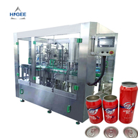 Higee 304 paslanmaz çelik otomatik kola karbonatlı meşrubat tenekesi dolum makinesi ve sızdırmazlık ekipmanları üretim hattı
