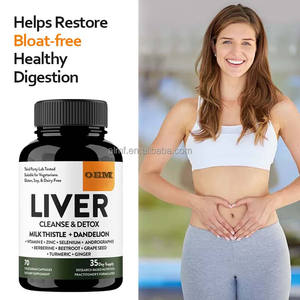 Suppléments végétariens à base de plantes de 70 capsules testés par des tiers, approvisionnement en 35 jours, nettoyage du foie, désintoxication, sans gluten, soja, produits laitiers, OEM, adultes - Product Image 5