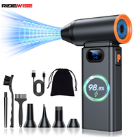 Soplador Eléctrico Inalámbrico Portátil con Luz LED, Mini Soplador de Aire, Kit de Limpieza en Seco con Chorro Ajustable para Exteriores, Hogar y Barbería