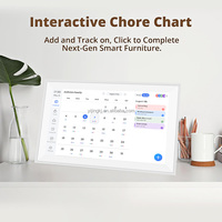 Planificateur familial blanc 15.6 pouces 1920x1080 Table de ménage calendrier numérique à écran tactile avec mémoire de 32 Go