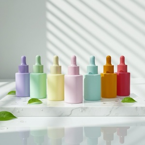 <b>Empty</b> Colorful Frosted Glass 30ml Matte Colored Serum Dropper Bottle 1oz for Cosmetic Essential Oil - Product Image 1