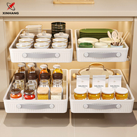 Étagère de rangement de cuisine rectangulaire Xinhang grande capacité, boîte de rangement coulissante au design moderne, couleur blanche, plastique multifonctionnel