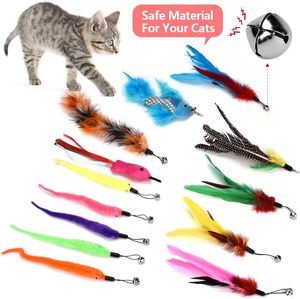 Jouet interactif pour chat avec plume de faisan perlée et clochette, bâton de chaton, griffoir et plume de feu - Product Image 3