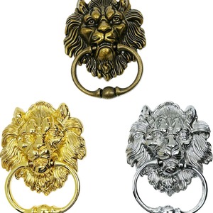 Poignée de porte d'armoire en alliage de zinc plaqué or, style luxe léger, motif tête de lion Chao Guanxing - Product Image 4