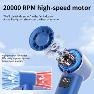 Ventilador de Mano Recargable de 3000 mAh, 20000 rpm, Pantalla Digital HD, Mini Ventilador Turbo Portátil, Brisa Fría, Alimentado por USB - Product Image 3