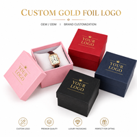 Boîte d'emballage de montre personnalisée Ciel et Terre, boîte de rangement de bijoux portable haut de gamme, avec coussin, logo estampé à chaud