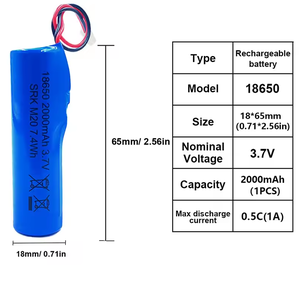 Baterai Lithium HYL 1S1P 18650 Grosir 3.7V 2000mAh Paket Sel ICR Baterai Cadangan Portabel - Product Image 3