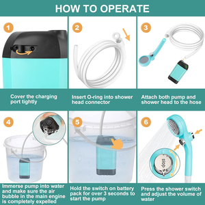 Rimbombante più recente doccia da campeggio portatile all'aperto doccia elettrica per la doccia all'aperto per il lavaggio di auto animali domestici che si bagnano leggermente - Product Image 6