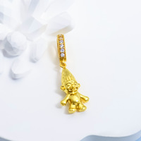 DIY Elf Charms 18K oro latón circón encanto colorido esmalte Pelo Largo Hada COLLAR COLGANTE para mujer joyería regalos