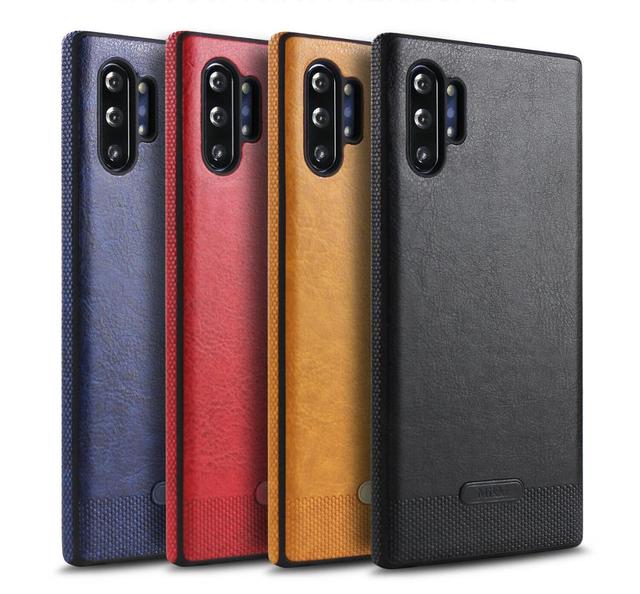 Relief Skin PU Leather Case Shockproof Cover for Samsung Galaxy S10+ Note 10 Plus