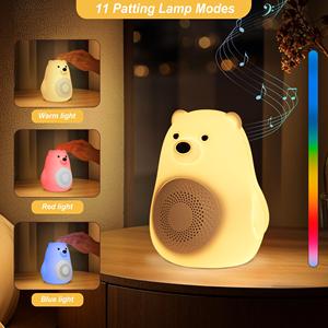 Noyaux nouvel ours <span class=keywords><strong>polaire</strong></span> blanc bruit Machine tapotant lampe veilleuse <span class=keywords><strong>aide</strong></span> au sommeil apaisant sons enregistrement - Product Image 2