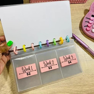 Nuevo diseño <span class=keywords><strong>52</strong></span> <span class=keywords><strong>semanas</strong></span> <span class=keywords><strong>ahorro</strong></span> desafío dinero <span class=keywords><strong>ahorro</strong></span> carpeta reutilizable presupuesto libro sobres con efectivo esmerilado cubierta dinero organizador - Product Image 6