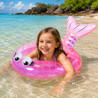 Umweltfreundlicher Rosa Niedlicher PVC-Schwimmring im Fischschwanz-Stil Langlebiger Outdoor-Strand-Schwimmring für Erwachsene und Kinder