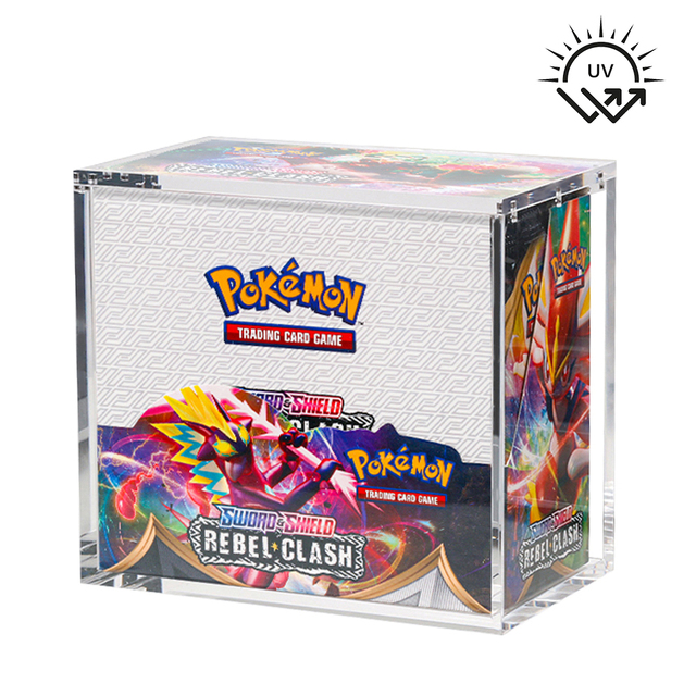 UV Resistance Premium 5mm Clear English Edition Acrylic Booster Box Protector Display Case With Magnetic Lid