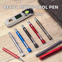Stylo multifonction promotionnel en plastique coloré avec stylet, boussole et tournevis 1,0 mm – Stylo sport avec logo pour événements colorés