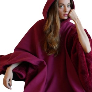 Manta con Capucha Unisex, Tipo Capa Larga, Suave, de Felpa Sintética Sherpa, con Peso, para Usar como Prenda de Abrigo - Product Image 5