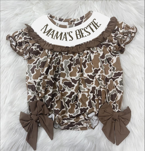 Custom Daddy's Girl Boys Camouflage Print Cotton Spandex <b>Kids</b> Shorts Outfits Ruffles Dress Baby <b>Bubble</b> Romper Sibling Matches - Product Image 1
